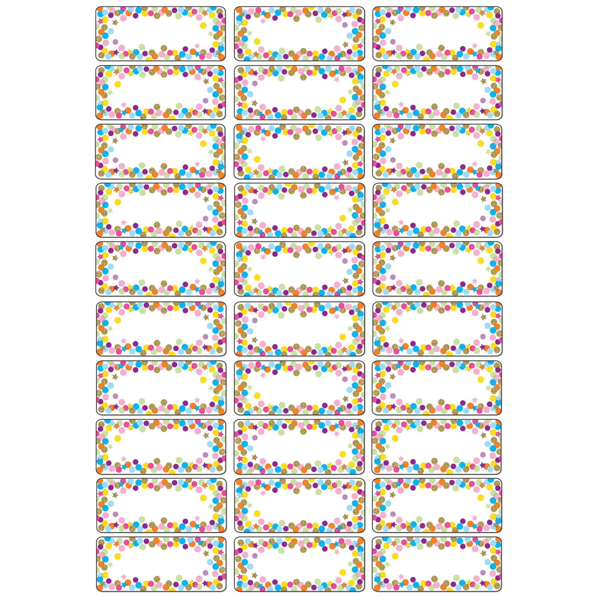 Ashley Productions Confetti Magnetic Die-Cut Small Foam Nameplates & Labels, 3 Packs of 30